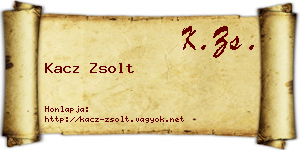 Kacz Zsolt névjegykártya